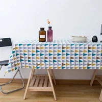 geometry pattern tablecloth aesthetic cotton linen rectangular kitchen dinner table desk cloth picnic mat cover home decoration