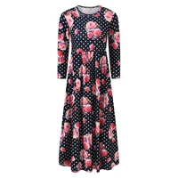 6 8 10 12 years old girls floral maxi dress with pockets bohemian long gown 34 sleeve ankle length vintage casual frock clothes