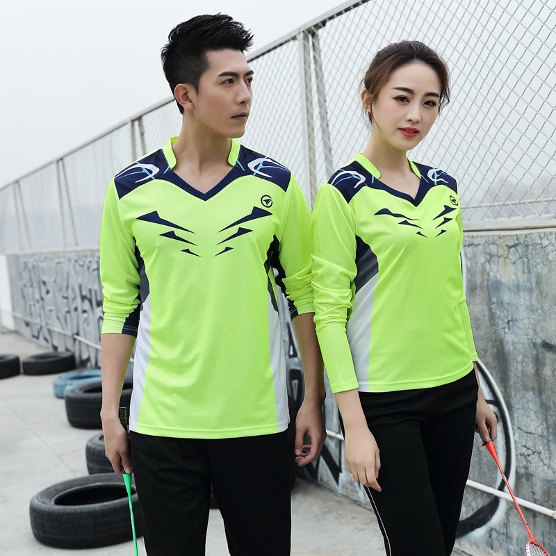 Рубашка для бадминтона с длинным рукавом спортивная одежда теннисная рубашка
