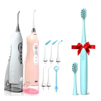 portable electric oral irrigator full body waterproof usb rechargeable 255ml water tank dental flosser offter toothbrush as gift