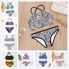 Muitl Стиль повязки детский купальный костюм 2021 От 3 до 14 лет с принтом для девочек; Детские трусики; Сезон лето детские Biquini Infantil купальники A298