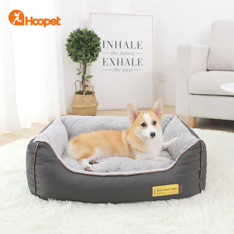 

HOOPET Winter Warm Dog Bed House for Small Medium Large Dogs Kennel French Bulldog Golden Retriever Pets Dog Cat Beds Mat Sofa