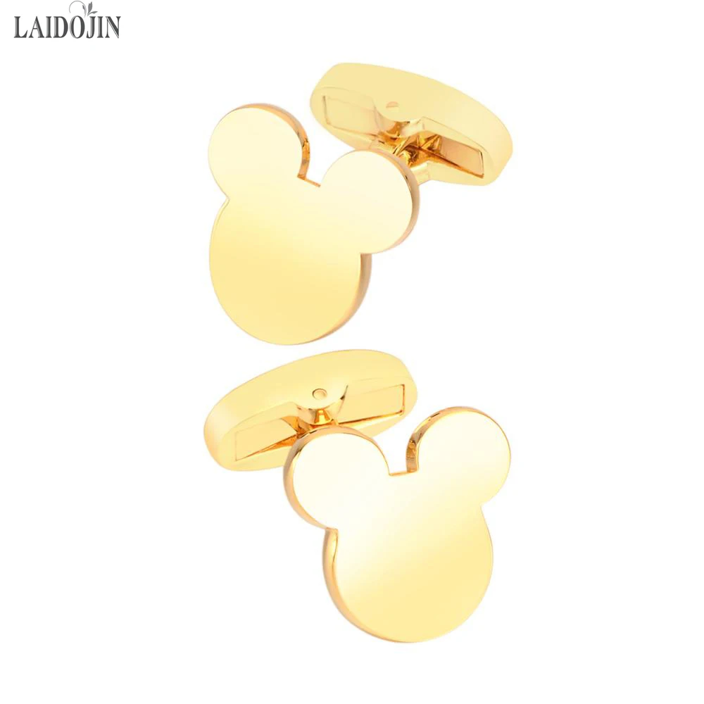 LAIDOJIN Novelty Animal Gold Cufflinks for Mens Shirt Cuff Plain Metal  Cuff links Male Jewelry Wedding Gift