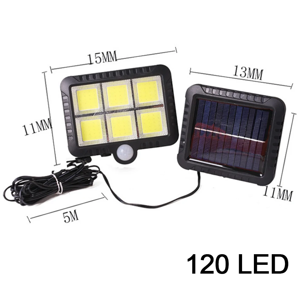 

120LED LED COB Light Solar Powered PIR Motion Sensor Security Flood Lamp Wall Lights Outdoor Garden Lighting Wall Lamp Yard Path
