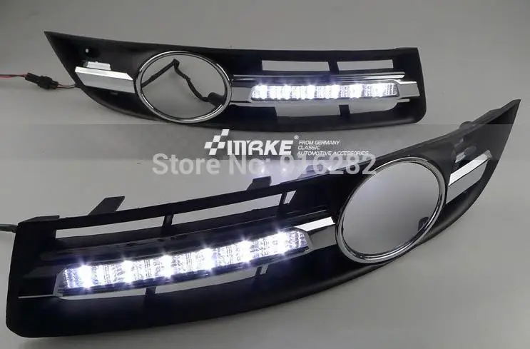 Светодиодные дневные ходовые огни для VW Volkswagen Passat B6 2007 2008 2009 2010 2011 с желтым