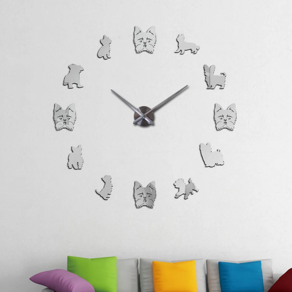 3d настоящие большие настенные часы новые кварцевые модные Зеркальная Наклейка