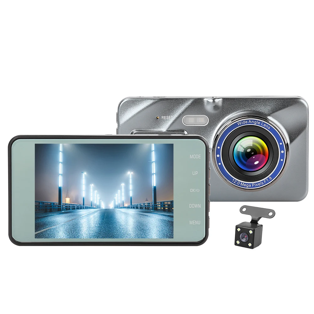 VODOOL V2 1080P HD Автомобильная DVR камера 3 5 дюймов IPS дисплей двойной объектив Авто Dashcam