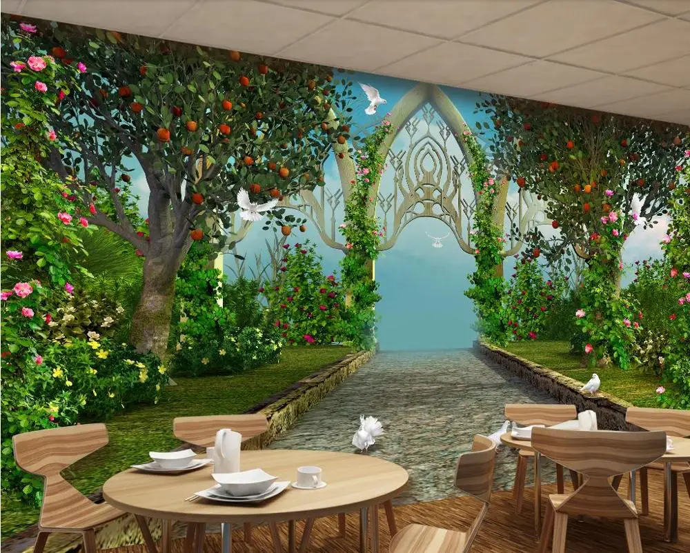 Пользовательские 3d обои идиллический американский ресторан отель ТВ фон стены