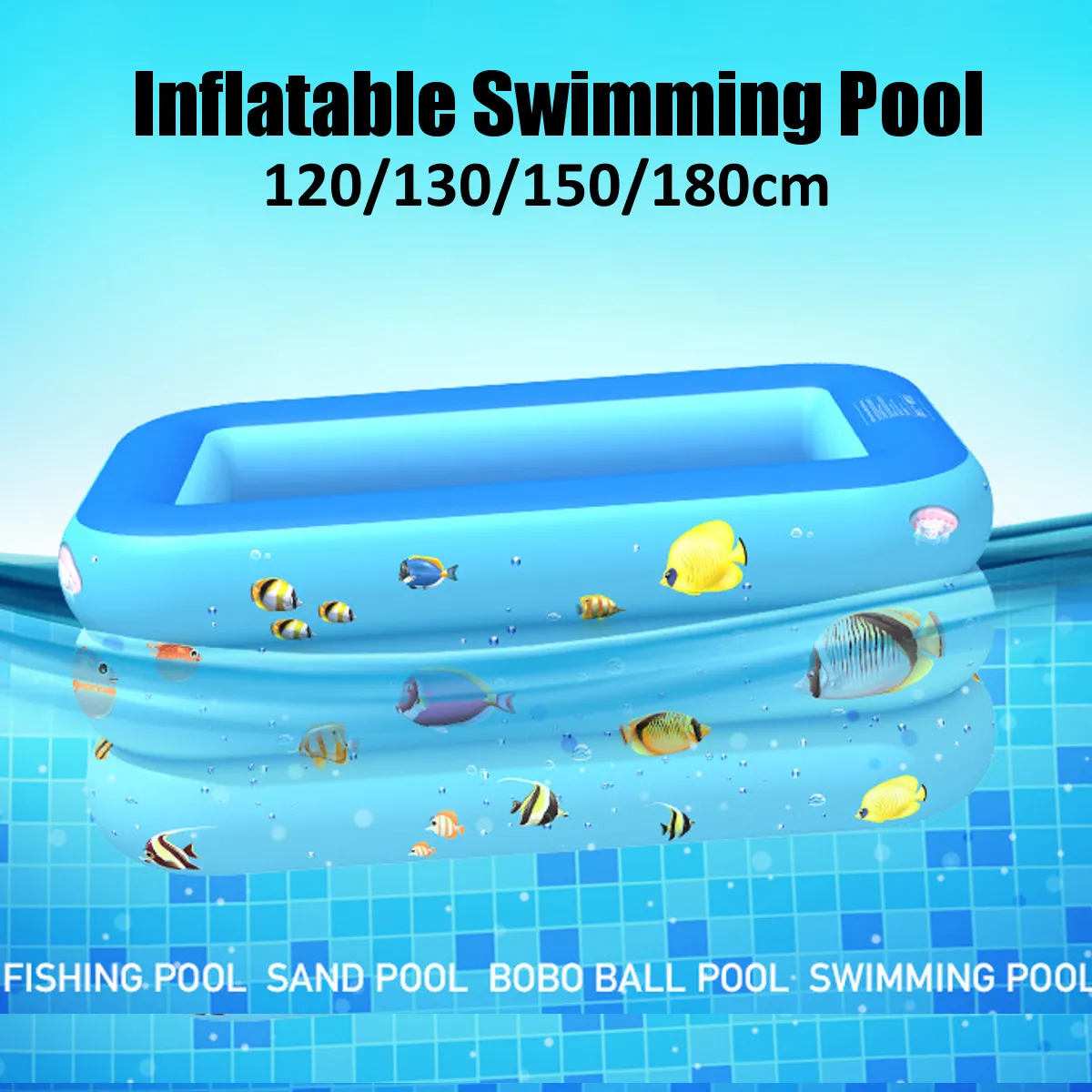 

1.2-1.8M Inflatable Square Swimming Pool Children Bathing Tub Baby Home Use Paddling Pool Kids Inflatable Pool Dropshipping