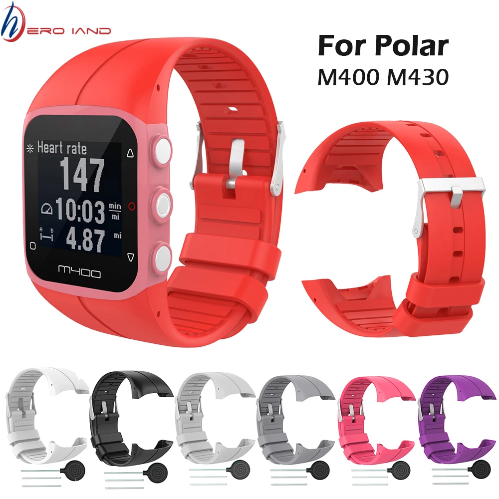 Ремешок силиконовый для смарт-часов Polar M400 M430 цветной сменный Браслет GPS-часов |