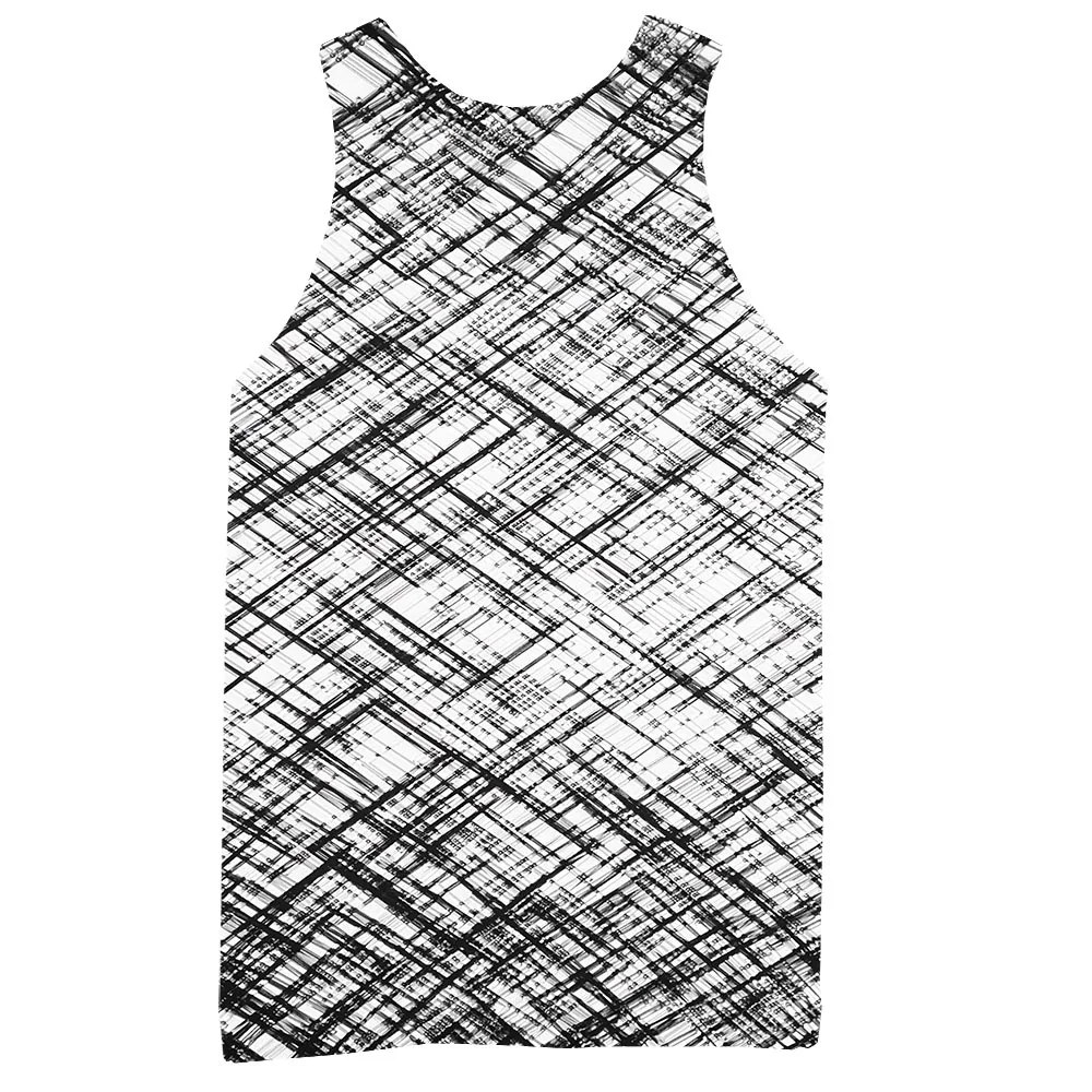 

Texture Tank Top For Men 3D Print Sleeveless Black Pattern Top Graphic Vest