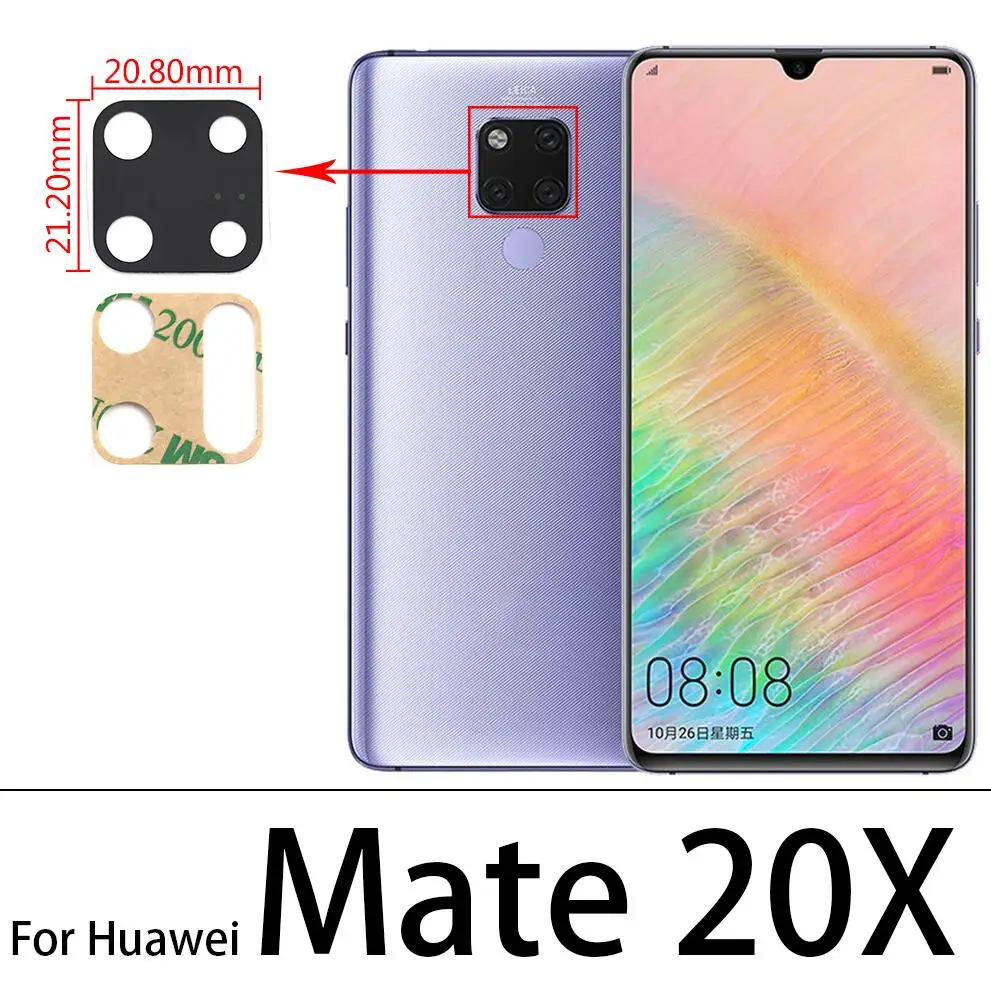 Стеклянный объектив задней камеры с клеем для Huawei Mate 10 Lite 20 20X 9 Pro 30 Honor 9i Nova 2i 8 Se