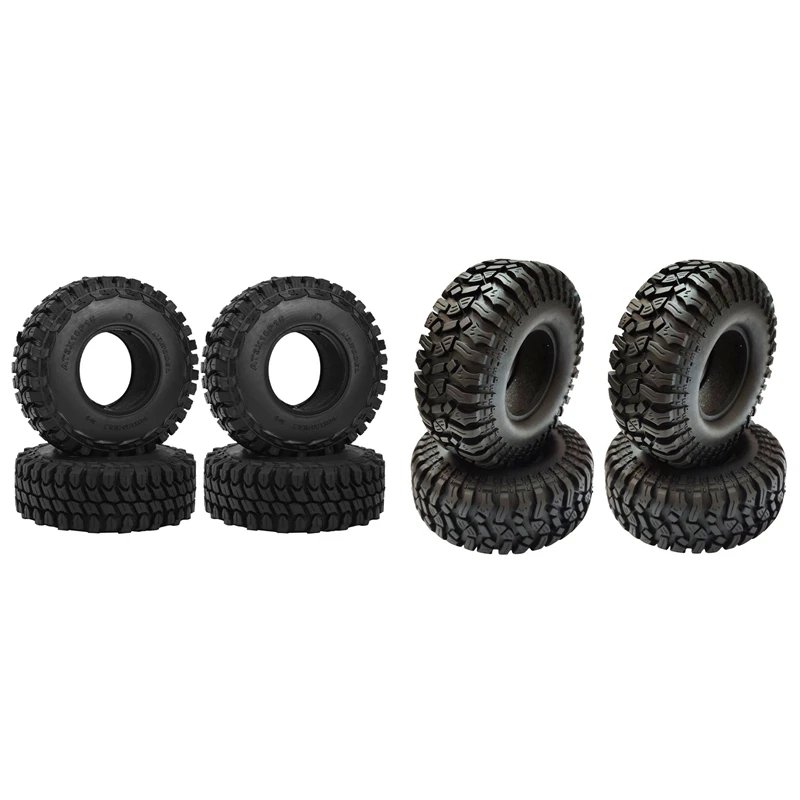 

8PCS Rubber 1.9 Inch Wheel Tire Tyre for 1:10 RC Crawler Car Axial SCX10 90046 AXI03007 Traxxas TRX4 D90, 112mm & 110mm