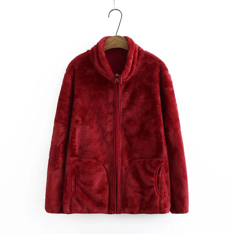 Осенне зимняя флисовая куртка для женщин Цвет красный черный розовый белый