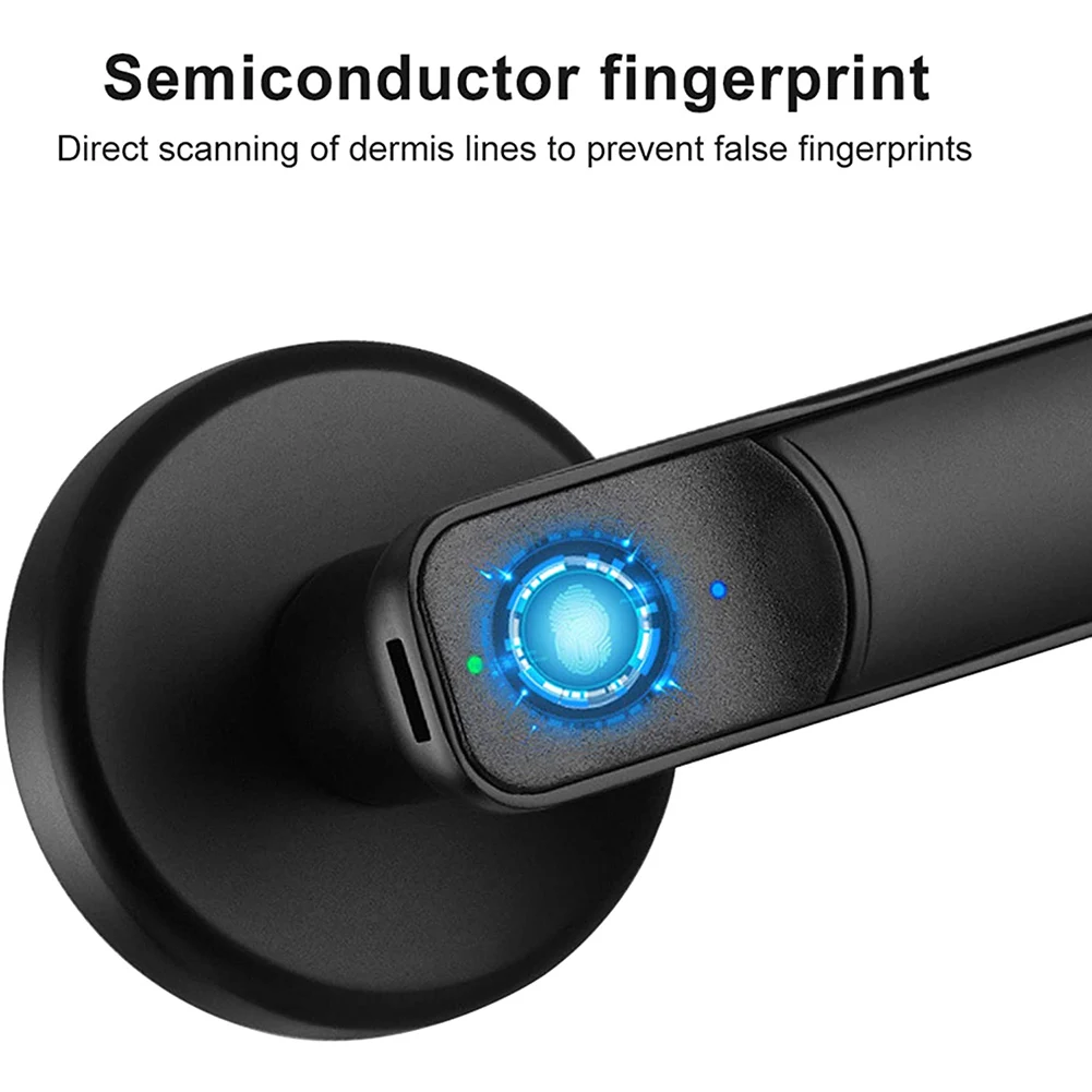 

Smart electronic biometric identification with 2 buttons, input password to unlock door handle lock, anti-theft security input