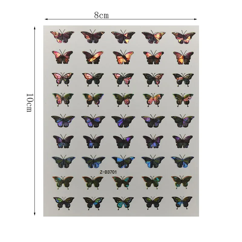 1 лист наклейки-бабочки для дизайна ногтей | Красота и здоровье