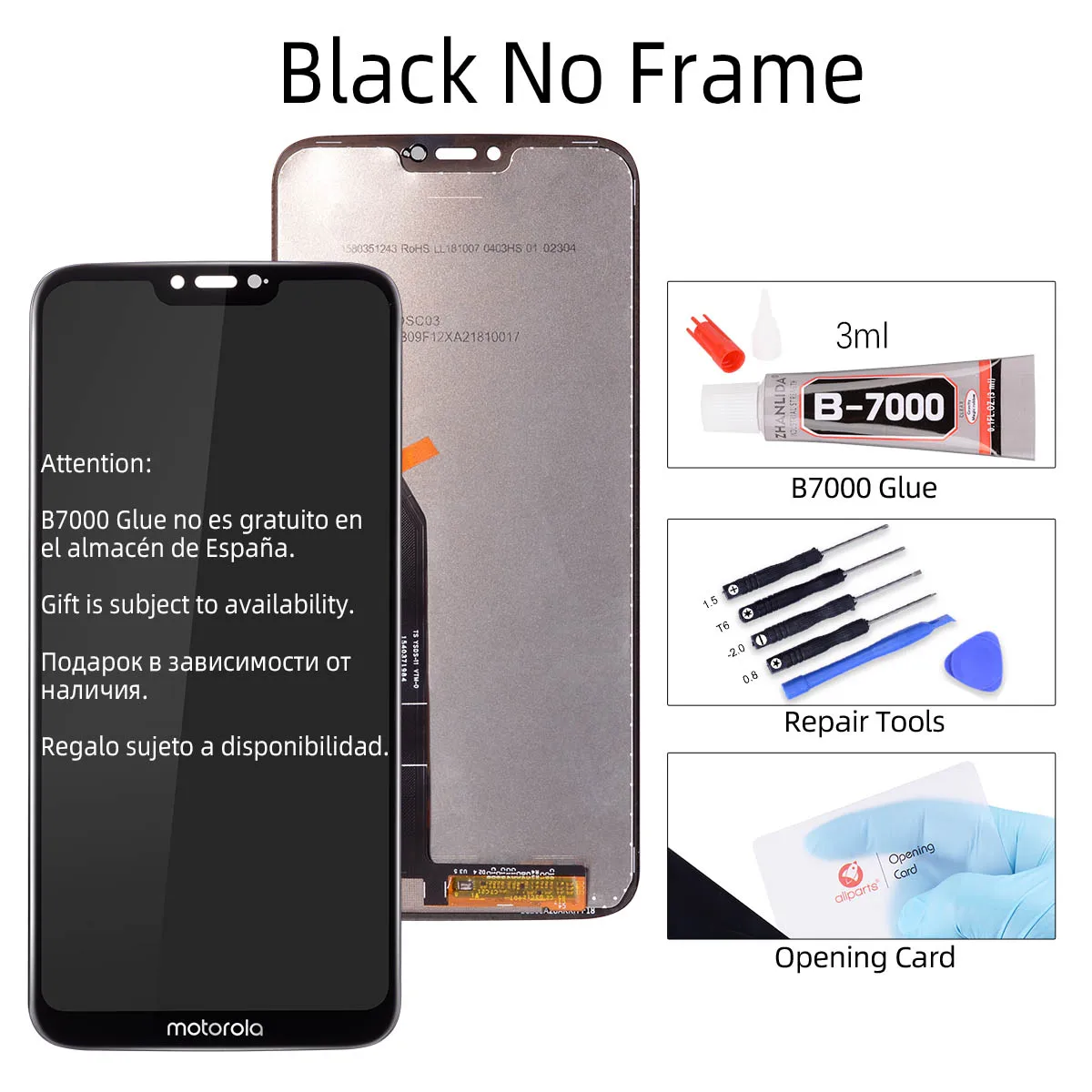 Black No Frame Дисплей для Motorola Moto G7 power lcd дисплей сенсорный экран дигитайзер для Moto G7 power дисплей XT1955 Замена - Цвет: Black No Frame