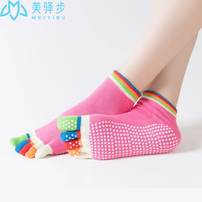12 Pairs Per Set Factory Direct Sales Yoga Socks Open Toe Sock Non-Slip Women's Yoga Toe Socks Wholesale