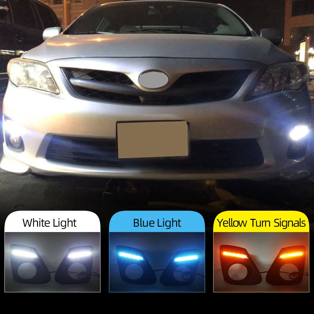 DRL для Toyota Corolla 2011 2012 2013 дневные ходовые огни противотуманные фары с желтым