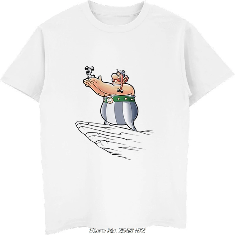 

2021 New Asterix and Obelix Print Casual Tshirt Mens O-neck T Shirts Fashion Men's Tops Men Tshirts Summer Women Tops