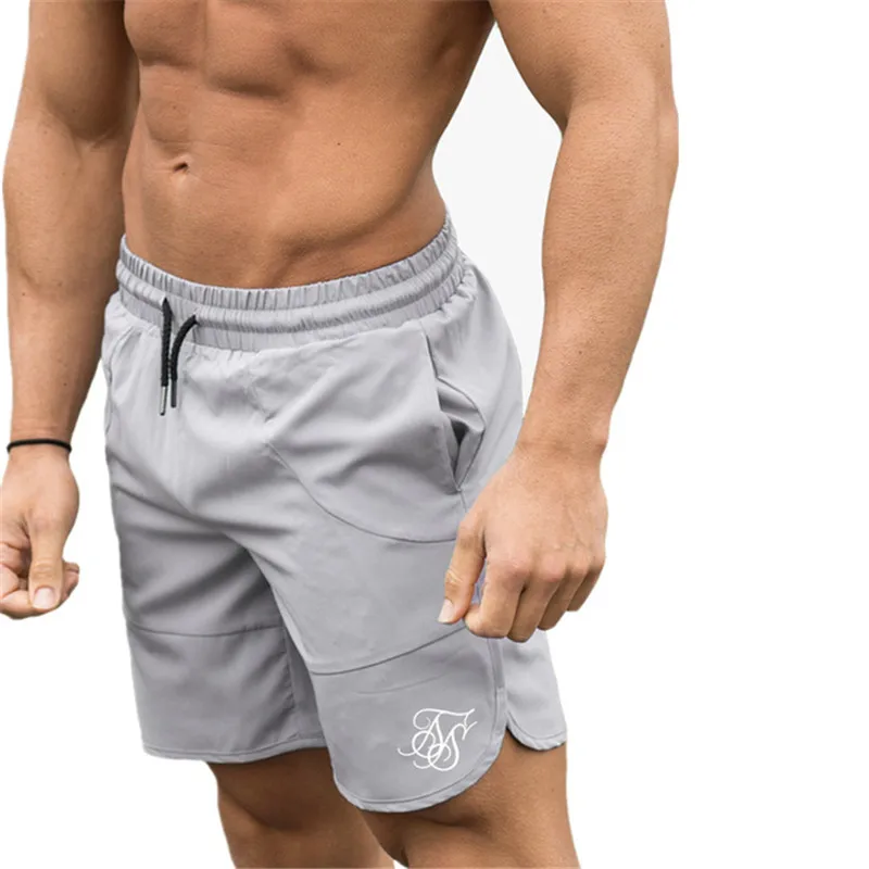 Шорты мужские спортивные с шелковой вышивкой брендовые хлопковые для спортзала