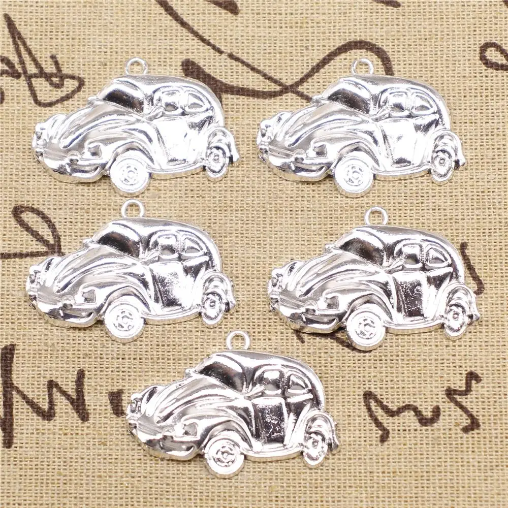 

Cute Charms For Bracelet 5pcs 39x26mm Antique Silver Color Car Charms