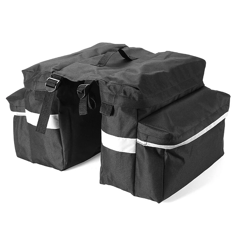 

Black Motorcycle Saddlebag Bicycle Motorbike Detachable Backseat Saddle Bag Rear Seat Backpack Bags Trunk Luggage
