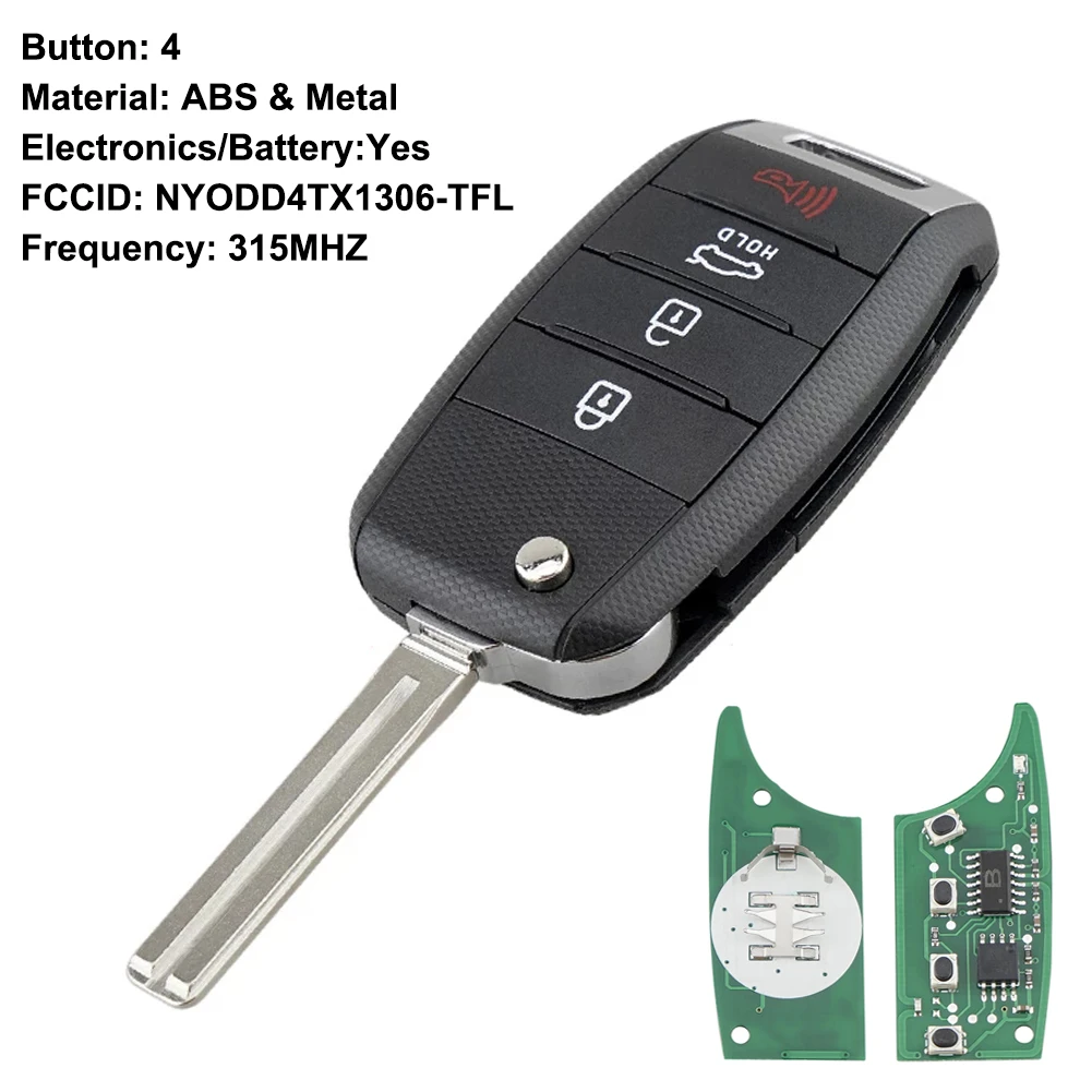 315MHZ Remote Key For Kia Sportage Optima 2014 2015 2016 Folding Flipped Central Locking Car Fob 4 Buttons Replacement | Автомобили и