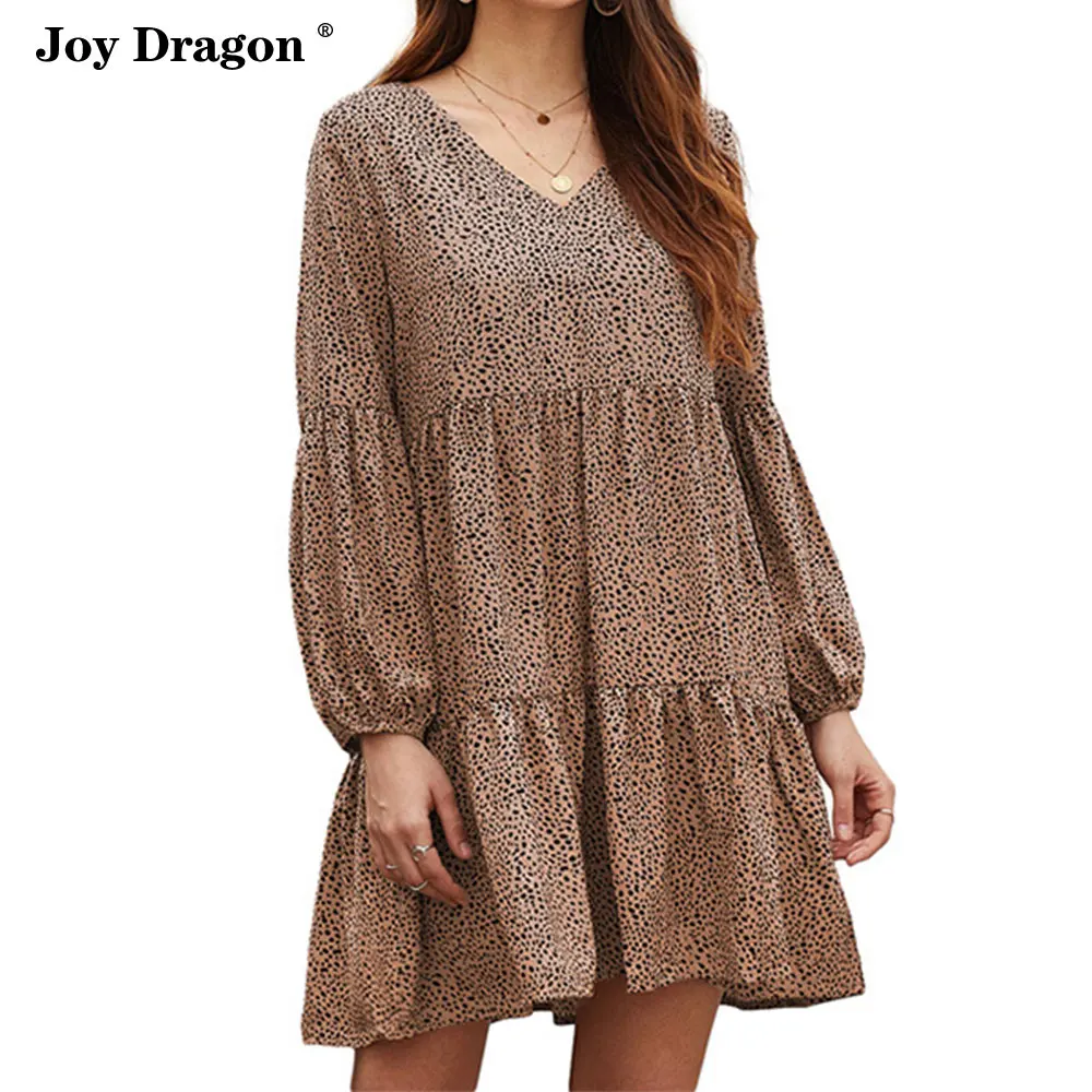Женское платье с леопардовым принтом летнее длинным рукавом одежда для женщин |
