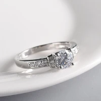 trendy ring silver 925 jewelry ornament with zircon gemstone finger rings for women wedding party promise bridal gift wholesale