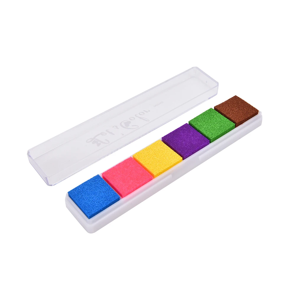 Non-Toxic Ink Pad Inkpad DIY Craft Card Stamp Fingerprint Accessories for Children Kids Rubber Stamps Paper Wood 1 PACK | Дом и сад