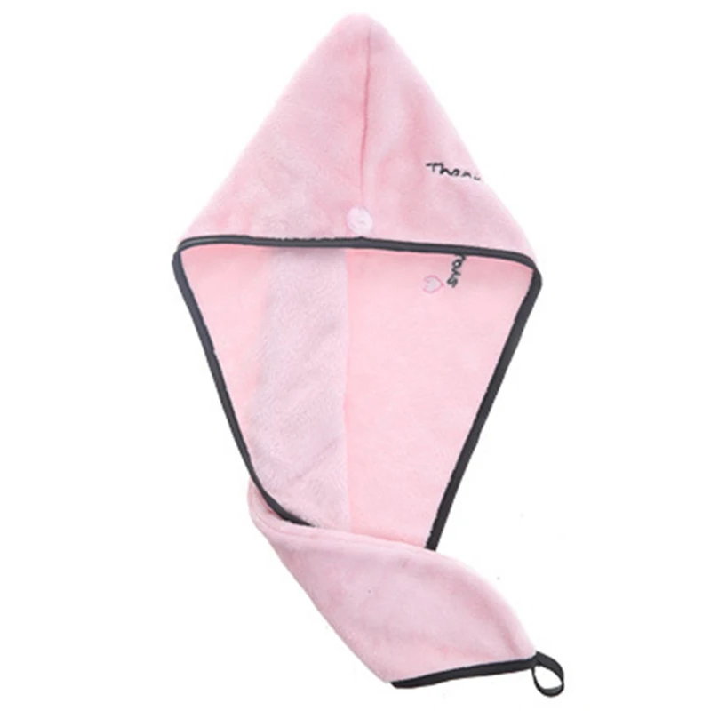 pink black Женское супер абсорбирующее банное быстросохнущее плотное полотенце из микрофибры, полотенце для сухих волос s Salon, Коралловая бархатная сухая шапочка для волос - Цвет: pink black