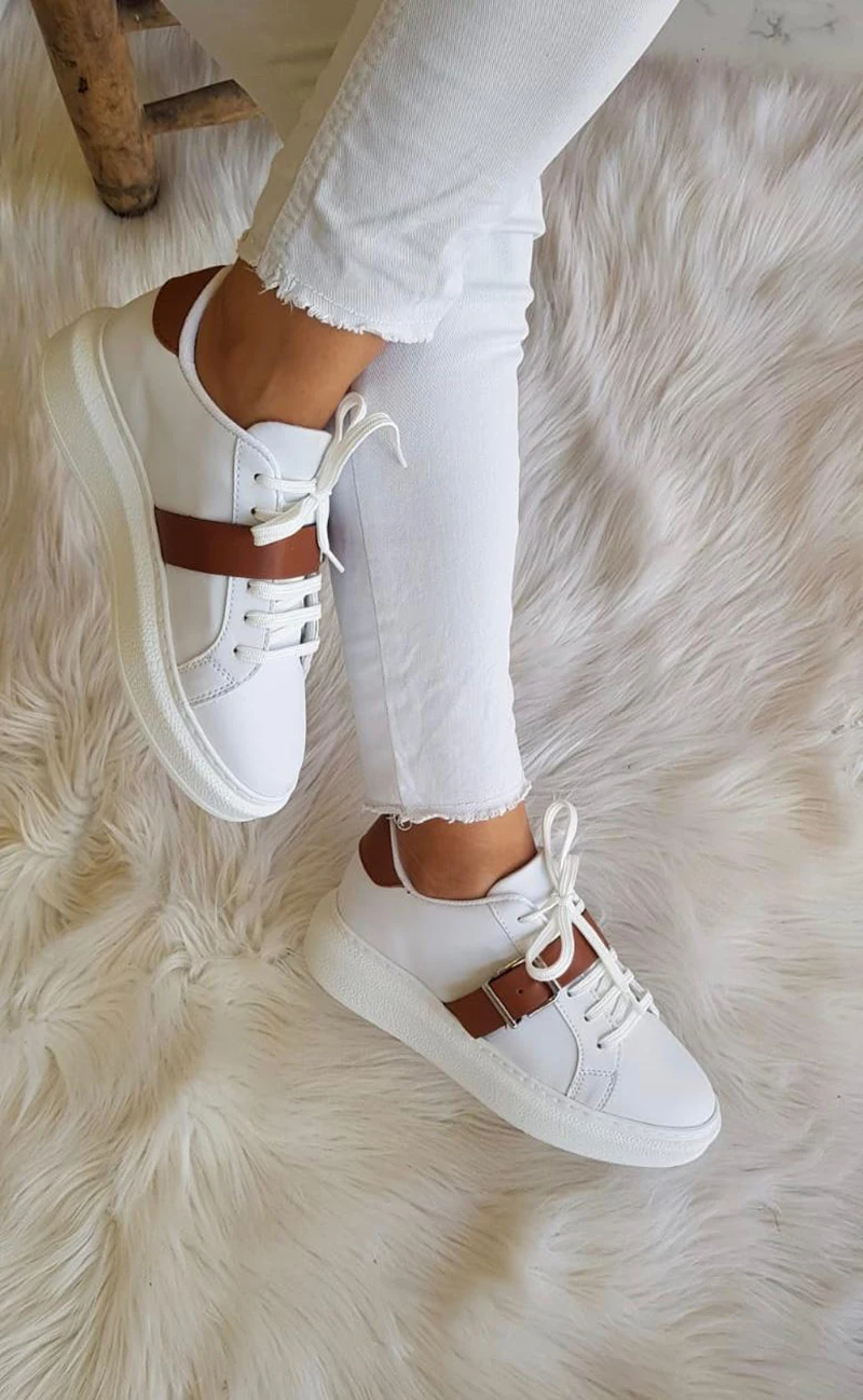 

Women Sneakers Off White Brown LuxuryLolita Ladies Walking Chunky Shoes Casual Vulcanize Gym Sport Designer Ladies Trainers 2020 2021 Flats
