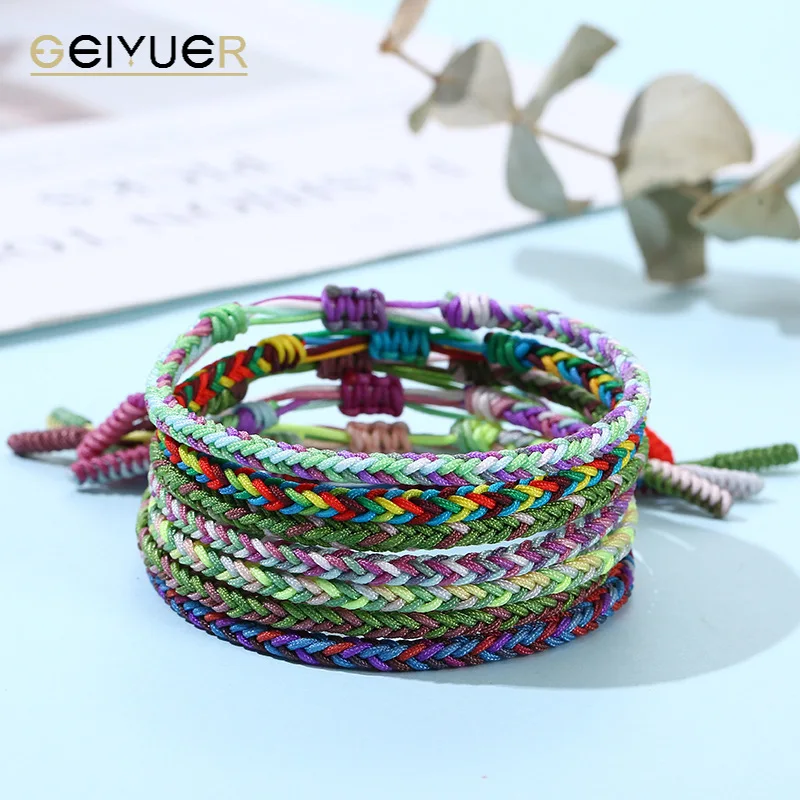 

New Tibetan Buddhist Lucky Four Sided Buddha Bracelets & Bangles for Women Men Handmade Knots Rope Amulet Bracelets Jewelry