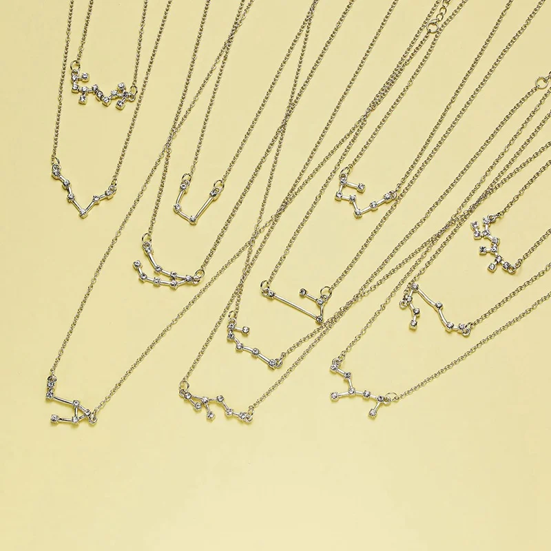 Ожерелье с подвеской созвездия для женщин Знаки зодиака Стразы ожерелье Девой