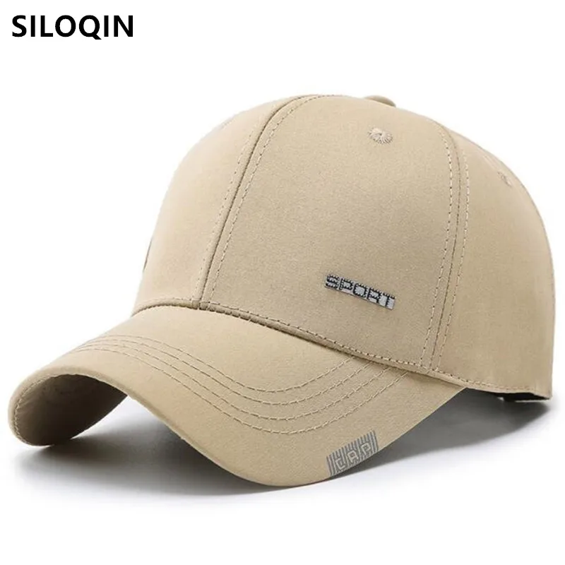 

SILOQIN Adjustable Size Men Washed Cotton Baseball Caps Adult Men's Black Cap Snapback Cap Male Bone Casual Sports Hat Dad Hats