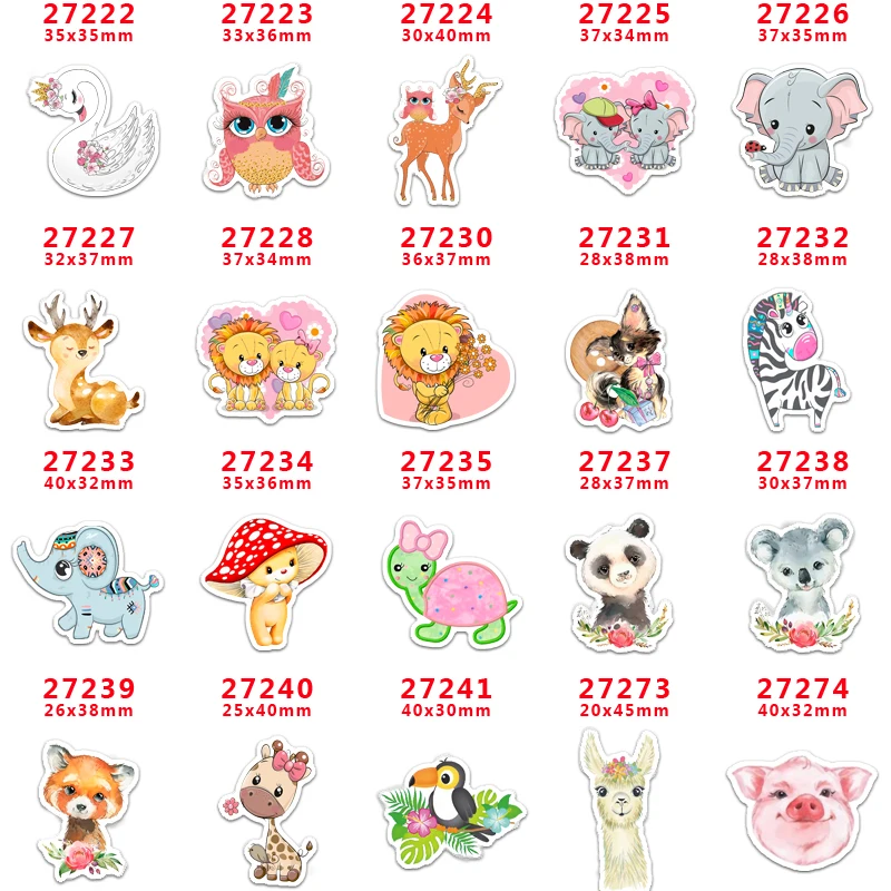 DIY Craft Supplies Sewing Accessories Cartoon Animal Printed Planar Resins Mold 30 Pieces. PR-27222 | Дом и сад