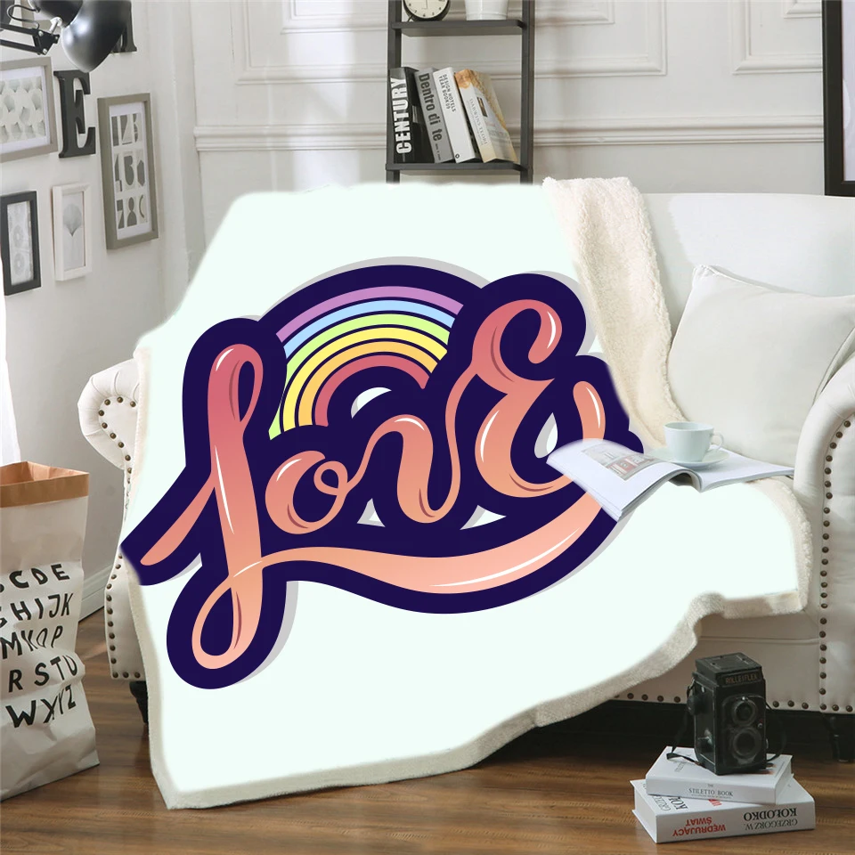 Цветочный шерпа одеяло рыбья чешуя покрывало любовь и мир Бархатные плюшевые