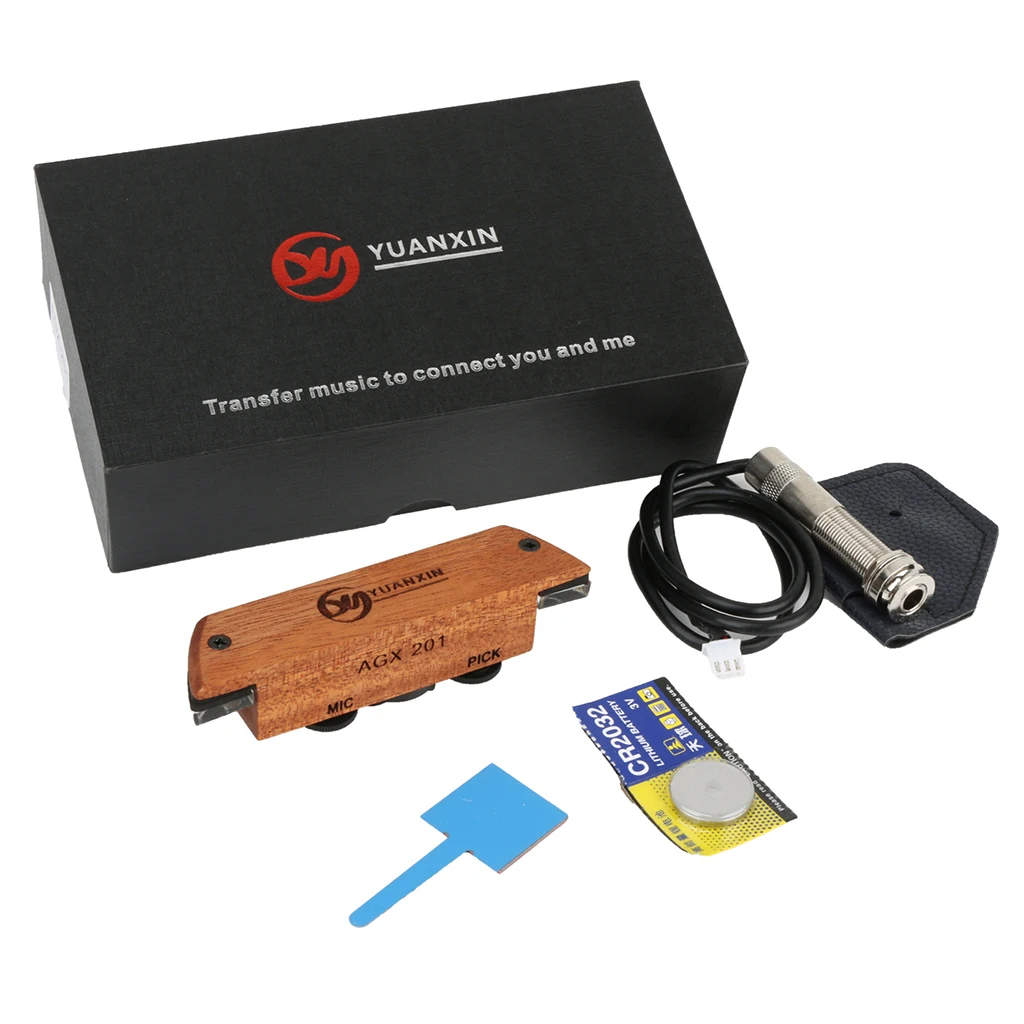 

Mic Pick Enclosed Acoustic Guitar Soundhole Pickup System Equalizer Active Pickup for 38/39/40/41 inch Acoustic Guitar
