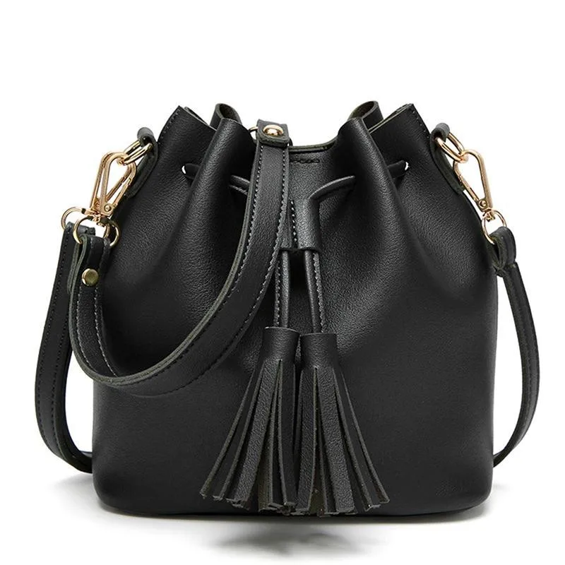 

Vintage Tassel Crossbody Bucket Bag Luxury Woman Female Shoulder Handbags Drawstring Messenger Crossbody Bags Sac Main