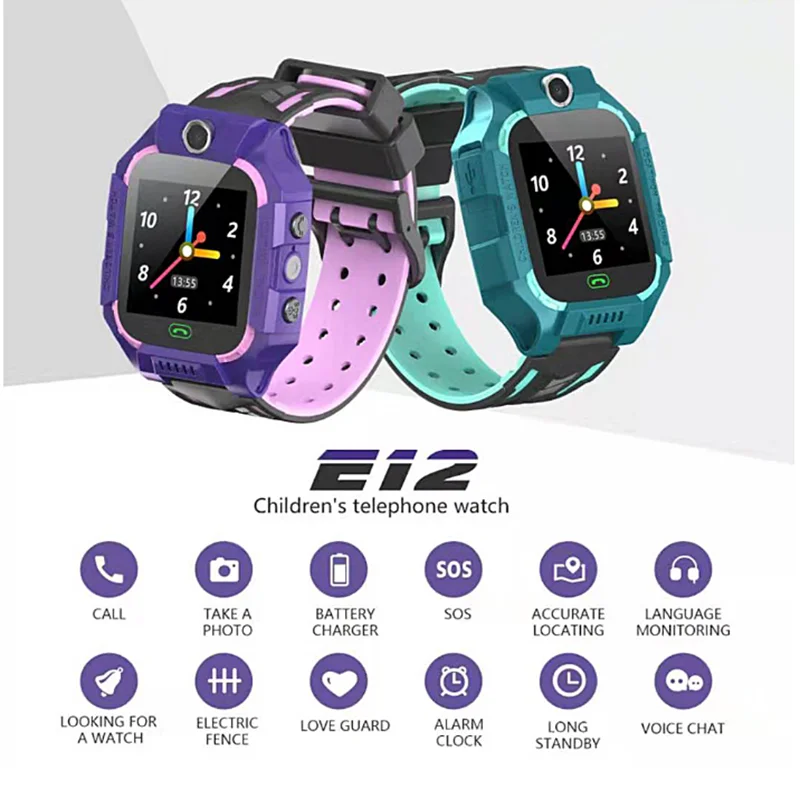 Q12 Children Watch IP67 Waterproof SOS Intelligent Monitoring Calling Children's Smart | Электроника