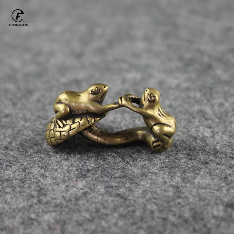 Медные миниатюры антикварная статуя животных из латуни маленькие украшения для