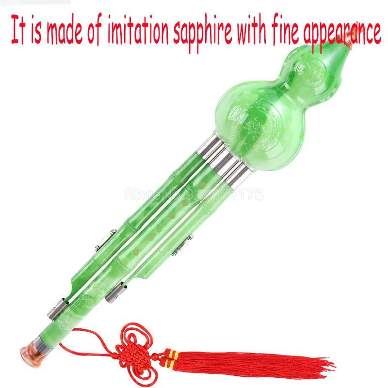 

1 Pcs Chinese Hulusi Bamboo Gourd Durable Flute Ethnic Instrument For Beginner Handmade Black Cucurbit Musical Key Of C With