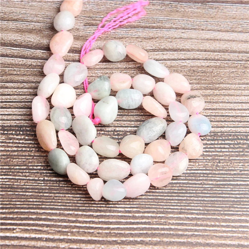 

LanLi 6x8 8x10mm Natural Irregular Morganite Loose Beads Smooth Loose Interval Bead Jewelry DIY Stone Bracelet Necklace