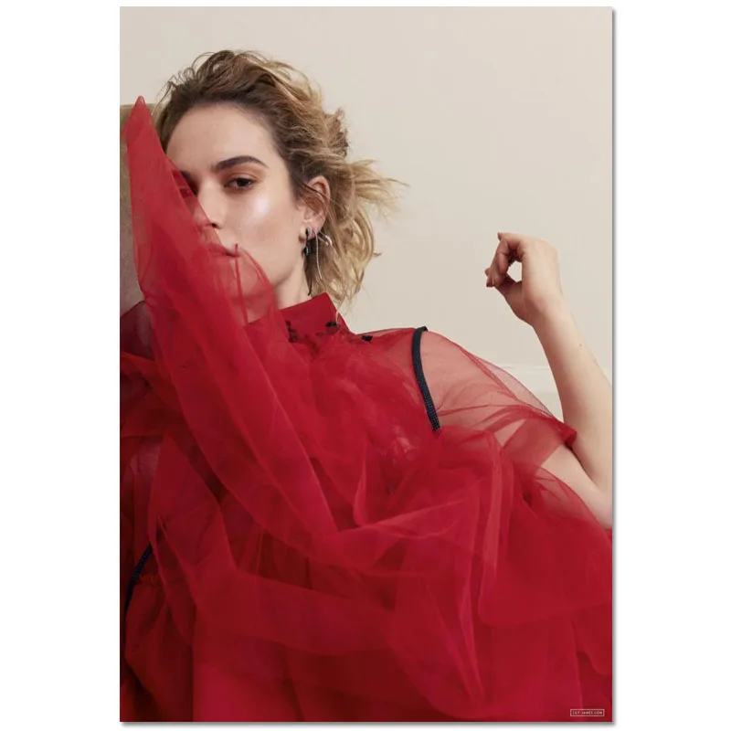 

Lily James Canvas Poster Wall Decals Art Canvas Fabric Cloth Poster Custom Home Decor 30X45cm 2020.6.15