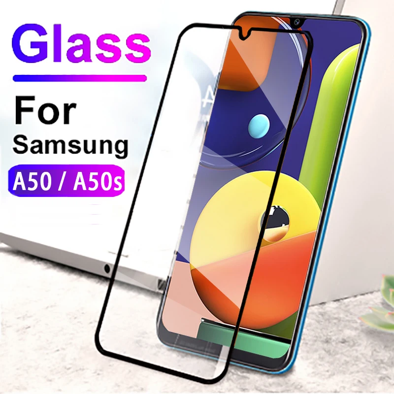 Закаленное стекло для Samsung A50 A50s защита экрана с полным клеем Защитное Galaxy A 50 s SM A505