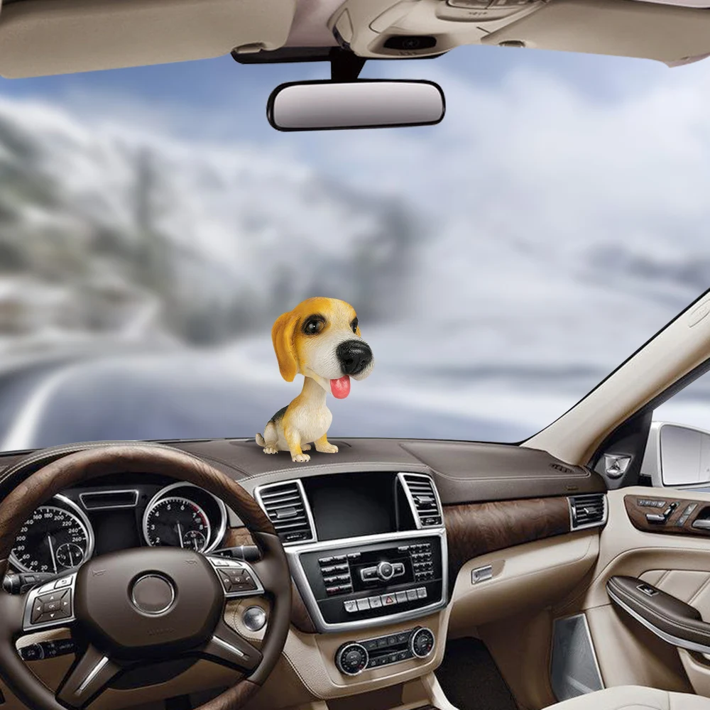 Автомобильный орнамент смоляная встряхнутая голова собака кукла украшение для