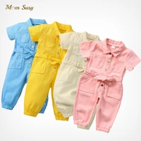baby boy girl romper jean infant toddler child button jumpsuit short sleeve casual overall summer spring baby clothes 1 6y
