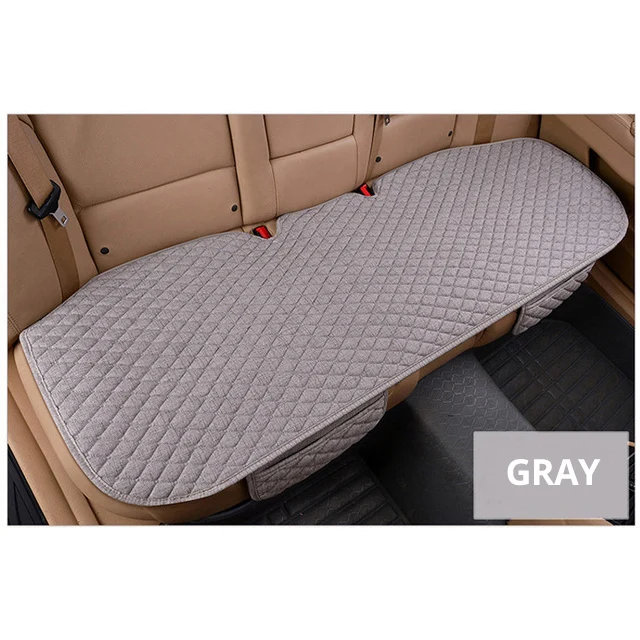 gray rear 1 piece AUTOYOUTH Чехлы для автомобильных сидений передние/задние/полный комплект выберите автомобильный льняной чехол для сиденья тканевые автомобильные аксессуары универсальный размер Противоскользящий - Название цвета: gray rear 1 piece