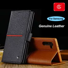 Brand Luxury Genuine Leather Cases For Samsung Galaxy note 10 Plus Phone Business Case 360 Shockproof Full Protector Flip Cover
